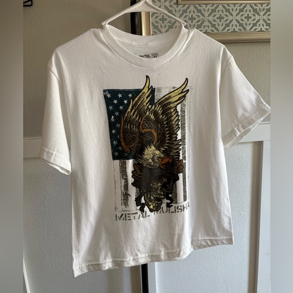 Metal Mulisha Other - Metal Mulisha Youth M Graphic T-Shirt – Eagle & Skull USA Flag Design New